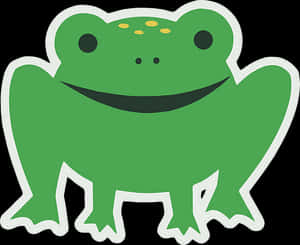 Happy Cartoon Frog Sticker PNG image with transparent background