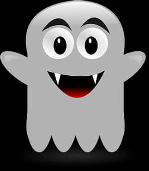 Happy Cartoon Ghost Graphic PNG image with transparent background