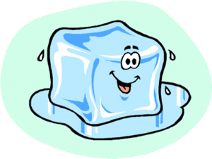 Happy Cartoon Ice Cube PNG image with transparent background
