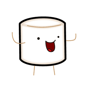 Happy Cartoon Marshmallow PNG image with transparent background