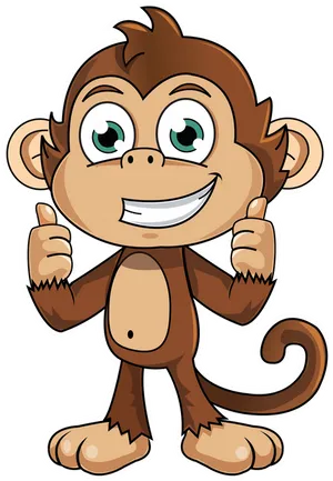 Happy Cartoon Monkey Sticker.png PNG Image