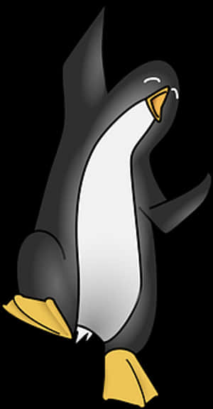 Happy Cartoon Penguin PNG with transparent background