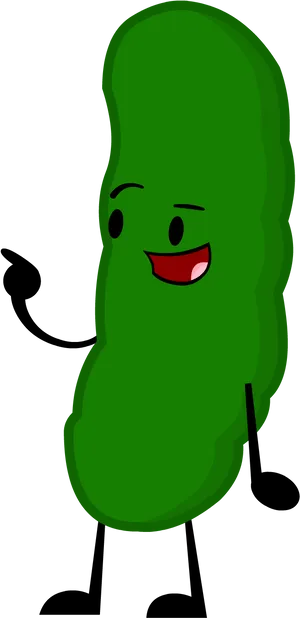 Happy Cartoon Pickle Character PNG Image