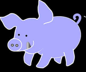 Happy Cartoon Pig Black Background PNG image with transparent background