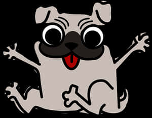 Happy Cartoon Pug Dog PNG image with transparent background