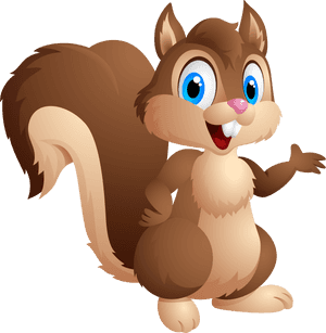 Happy Cartoon Squirrel PNG image with transparent background