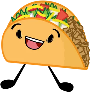 Happy Cartoon Taco PNG Image