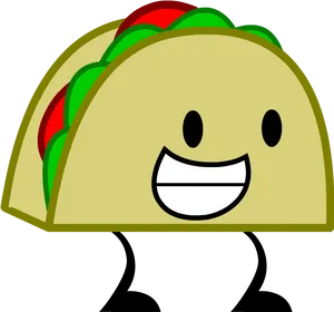 Happy Cartoon Taco Graphic PNG Image