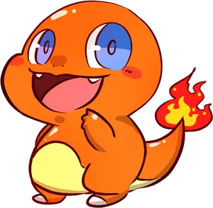 Happy Charmander Art PNG Image