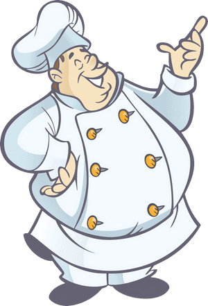Happy Chef Cartoon Illustration PNG with transparent background