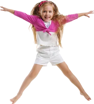 Happy Child Jumping In Air PNG Image