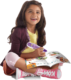 Happy Child Reading Book PNG with transparent background