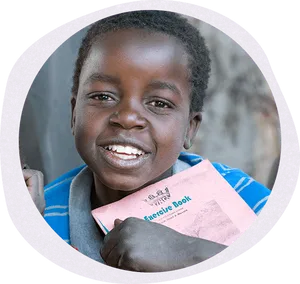 Happy Child With Exercise Book PNG Image