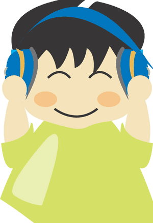 Happy Child With Headphones PNG
