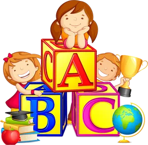 Happy Children Learning Concept PNG Image