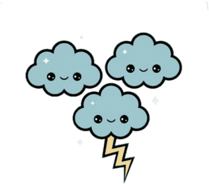 Cloud Clipart Kawaii - Thunder Kawaii, HD Png Download PNG image with transparent background