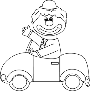 Clip Art Images Black And White Clown - Black And White Clown Car PNG image with transparent background
