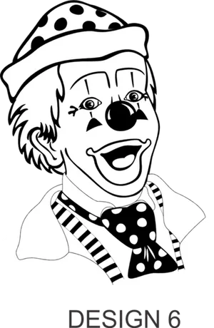 Happy Clown Sketch Design PNG Image