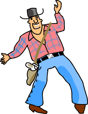 Happy Cowboy Cartoon PNG image with transparent background
