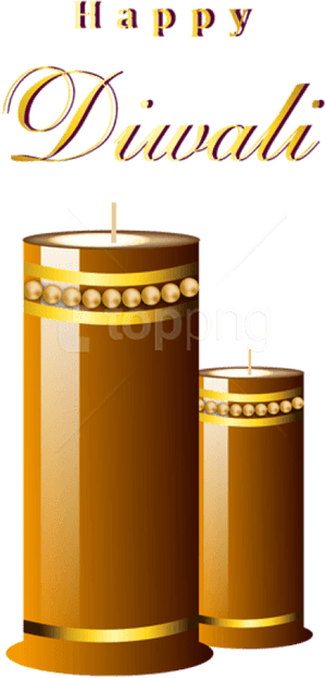 Happy Diwali Candles Graphic PNG image with transparent background