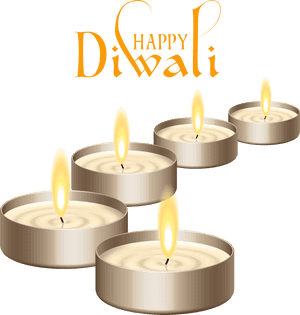 Happy Diwali Celebration Candles PNG image with transparent background