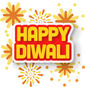 Happy Diwali Festive Greeting Design PNG Image