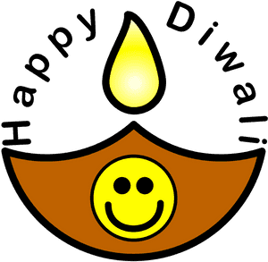 Happy Diwali Greeting Design PNG image with transparent background