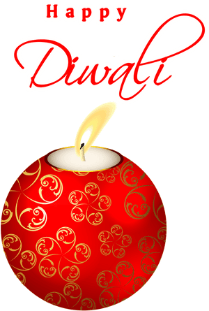 Happy Diwali Greetingwith Decorative Diya PNG image with transparent background