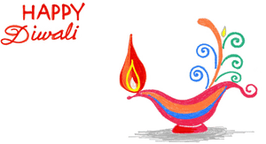 Happy Diwali Greetingwith Decorative Diya PNG image with transparent background