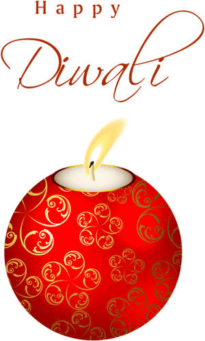 Happy Diwali Greetingwith Diya PNG image with transparent background