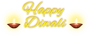 Happy Diwali Greetingwith Diyas PNG image with transparent background