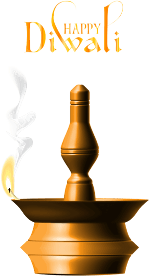 Happy Diwali Greetingwith Traditional Lamp PNG image with transparent background