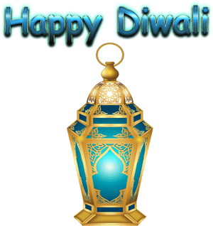 Happy Diwali Lantern Celebration PNG image with transparent background