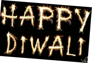 Happy Diwali Sparkler Celebration PNG Image