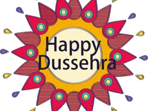 Happy Dussehra Greeting Design PNG Image