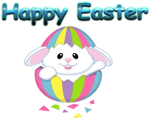 Happy Easter Bunny Egg Celebration PNG Image