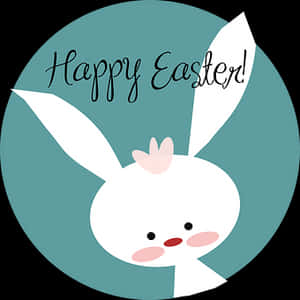 Happy Easter Bunny Greeting PNG image with transparent background