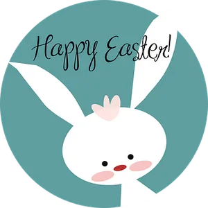 Happy Easter Bunny Greeting PNG Image