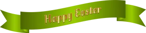 Happy Easter Green Banner PNG Image