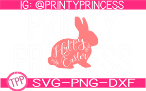 Happy Easter Bunny Svg Design File Svg Png Dxf Example - Domestic Rabbit, Transparent Png PNG with transparent background