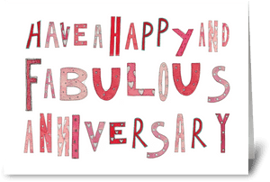 Happy Fabulous Anniversary Greeting Card - Calligraphy, HD Png Download PNG image with transparent background