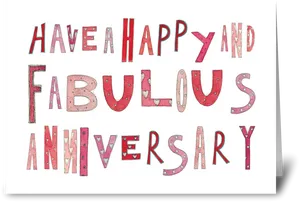 Happy Fabulous Anniversary Card PNG Image