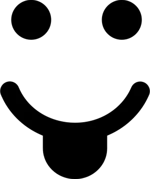 Happy Face Icon Simple Tongue Out PNG Image