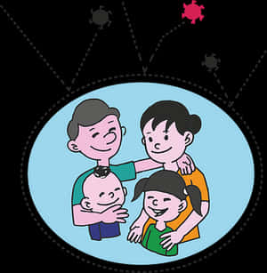 Happy Family Circle Illustration PNG image with transparent background
