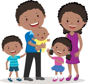 Happy Family Illustration PNG Image