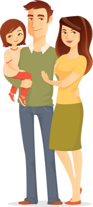 Happy Family Illustration PNG Image