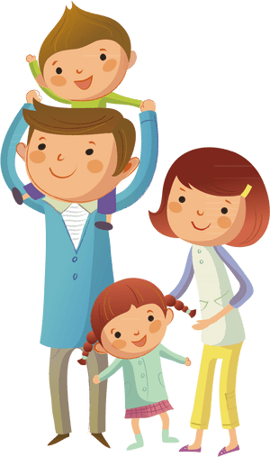 Parents Clipart 2 Parent - Family With Two Children Clipart, HD Png Download PNG image with transparent background