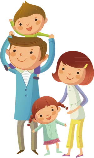 Happy Family Illustration PNG Image