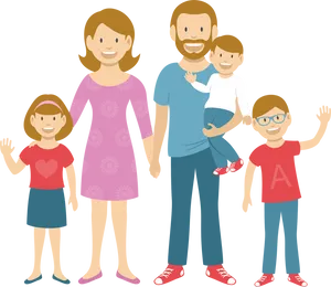 Happy Family Illustration PNG Image