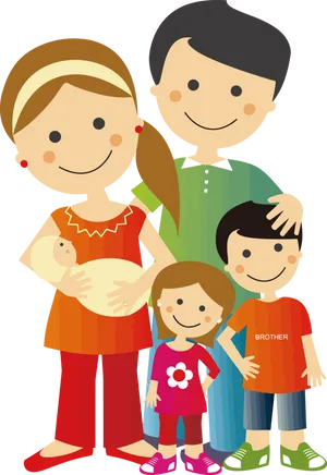 Happy Family Illustration PNG Image